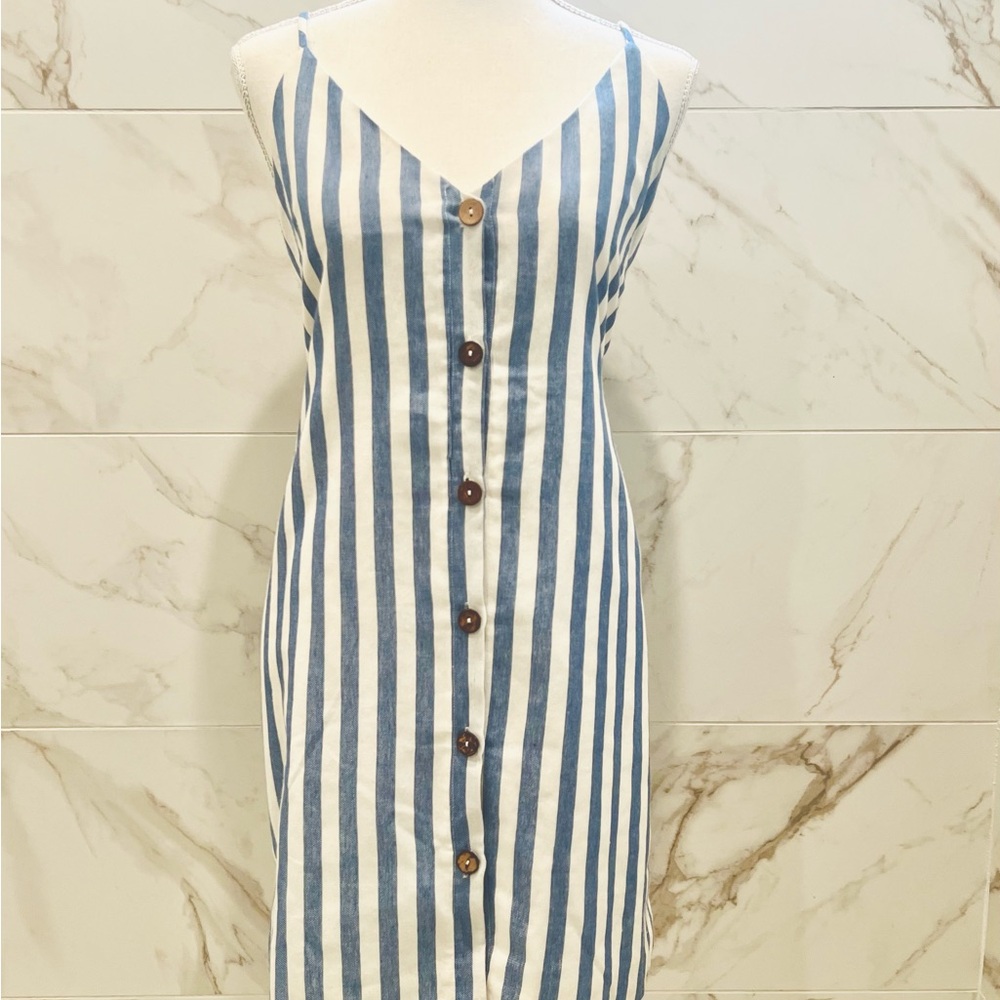 Style Rack Blue and White Striped Midi Dress